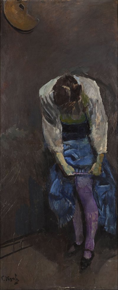 Girl Binding Her Garter by Christian Krohg